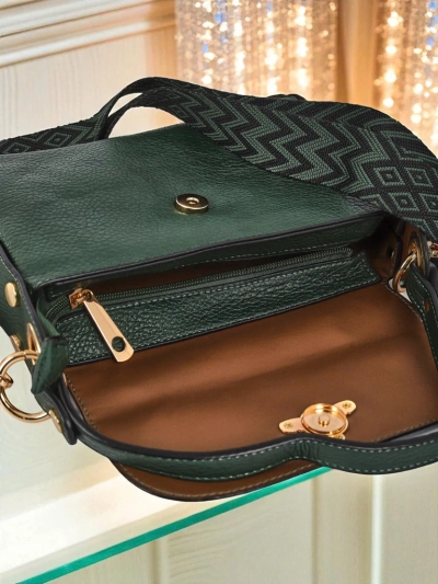 Aurelia Verde - women's eco-leather handbag with decoration