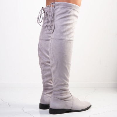 Gray boots from eco - suede Taramina - Footwear 1
