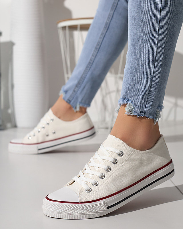 Women's white and green Noenoes sneakers - Footwear