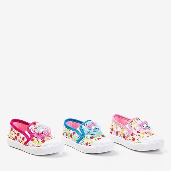 Blue children's sneakers with Kella decoration - Footwear