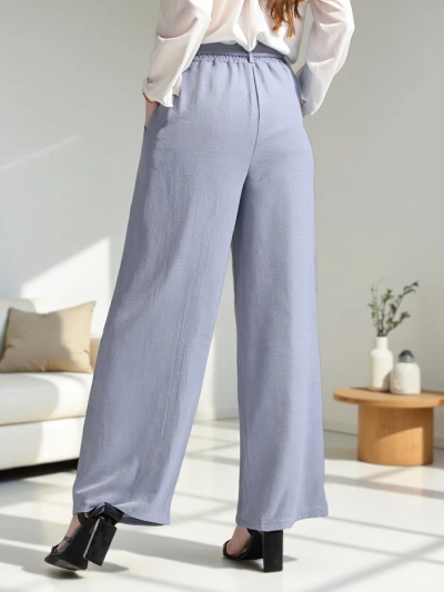 Royalfashion Wide women's trousers with a belt