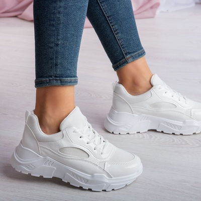 Białe buty sportowe na platformie Chandler - Obuwie