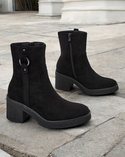 Royalfashion Women's ankle boots on a post Boron