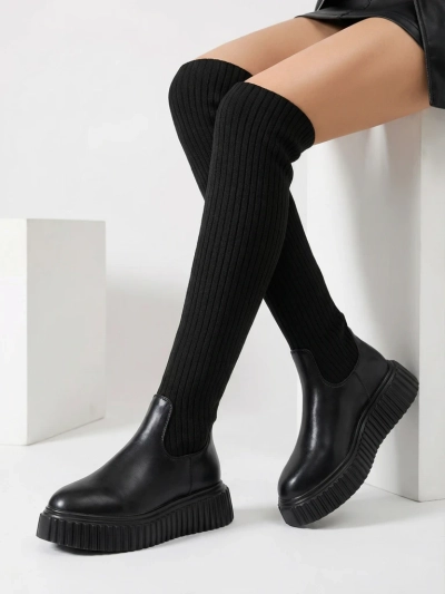 Royalfashion Women's Hesoppel slip-on over-the-knee boots