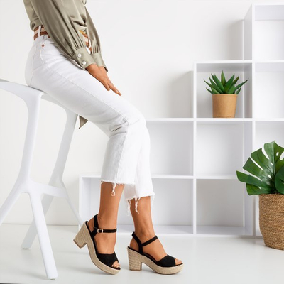 Black women's sandals on the heel Sugar Honey - Footwear 1