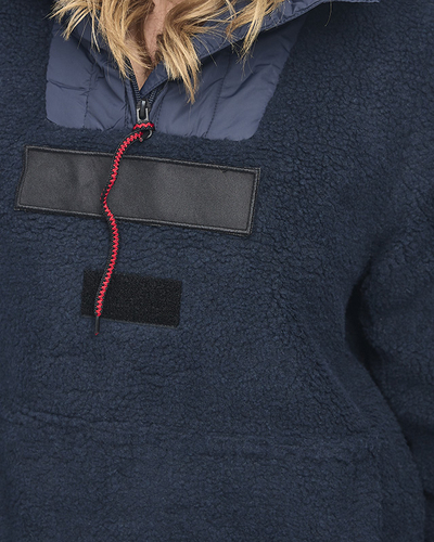 Sieviešu tumši zila jaka ar kabatas kabatu - Apģērbs