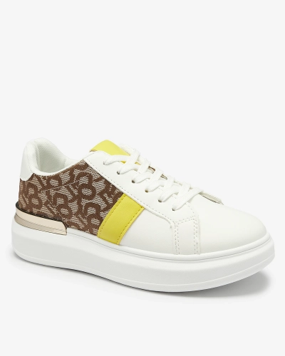 Royalfashion White and brown women's sports shoes Mlysio