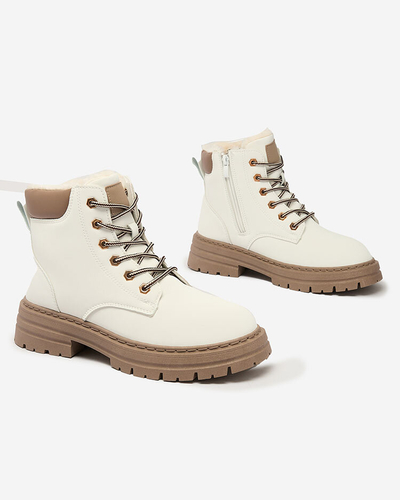 Royalfashion White women's insulated trapper boots Radoras