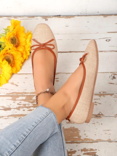 Royalfashion Women's ballet flats with glitter and a bow Aramie