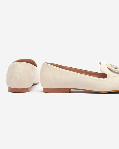 Women's moccasins with ecru embellishment Jeterika - Footwear