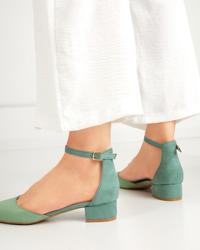 Green women's sandals on the lower post Areda - Footwear