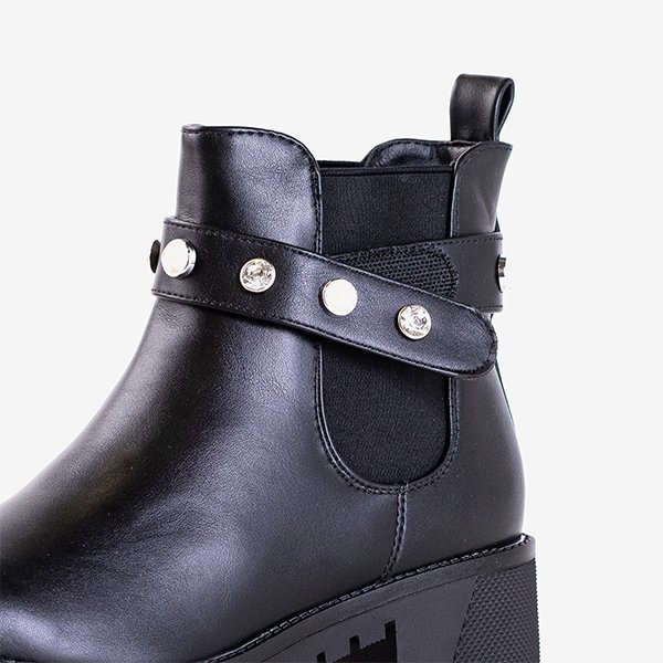 Black boots with decorations Kalkar - Footwear
