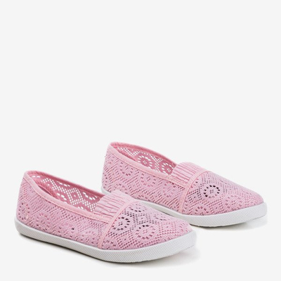 Light pink girls lace slip - on Arcuma - Shoes 1