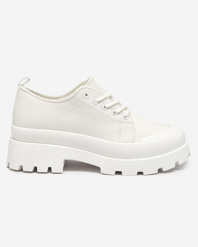 OUTLET Women's white lace-up shoes Rozia - Footwear