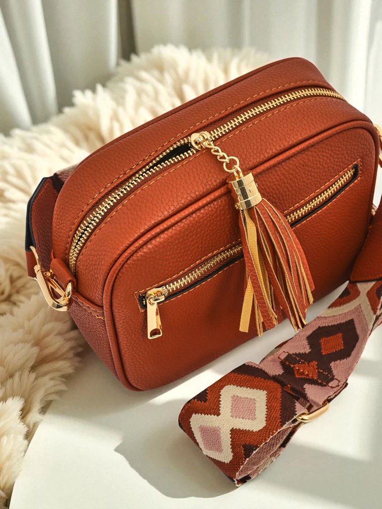 Royalfashion Geantă mică de damă din piele ecologică cu curea colorată Kovi Lace