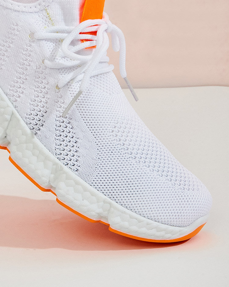 White and orange women's sports shoes Baym - Footwear