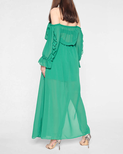 Ladies' dark green Spanish maxi dress - Clothing