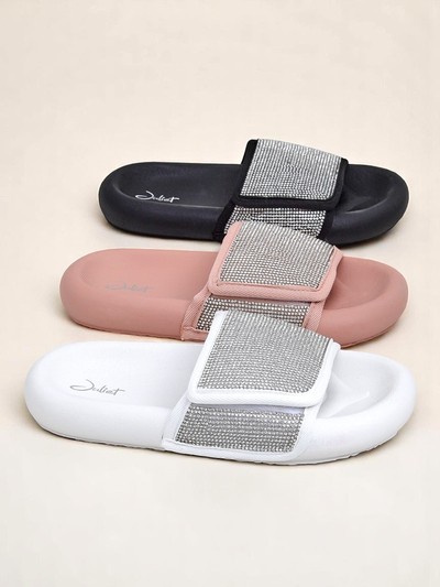 Royalfashion Women's Flat Sole Flip Flops Sparkle Step