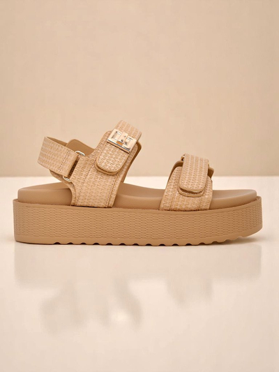 Royalfashion Beige Lavinia women's platform sandals – comfortable summer