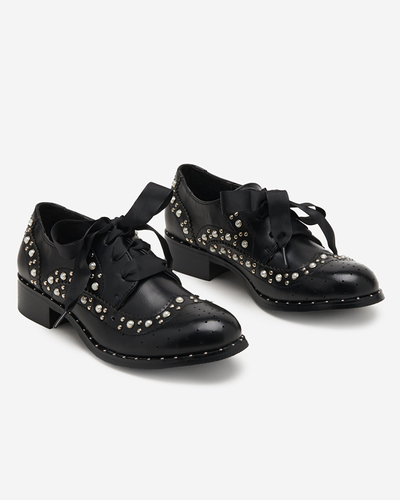 Black women's shoes with pearls Savhirda - Footwear