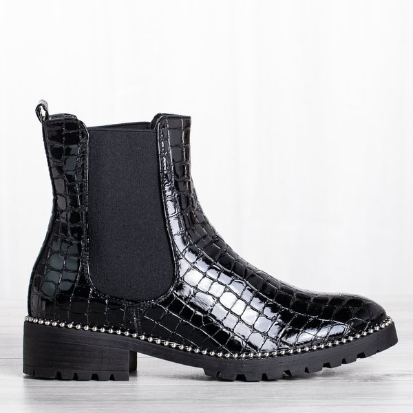 Lakierowane botki ze zwierzęcym tłoczeniem Panya - Obuwie