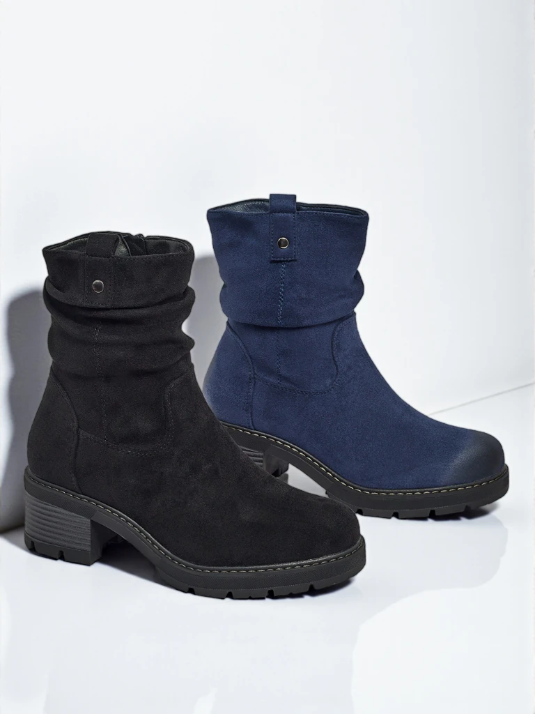 Высокие женские ботинки из эко-замши Carmine