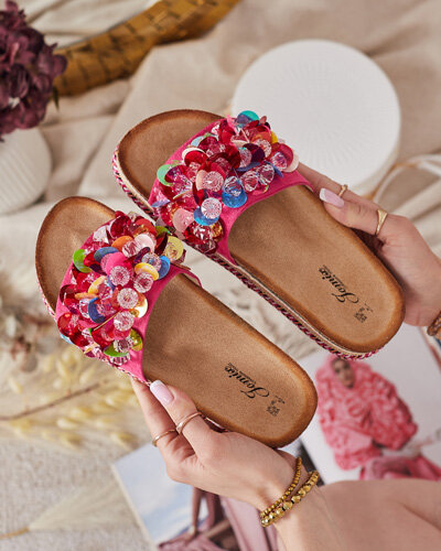 Royalfashion Women's Loassa rhinestone flip-flops
