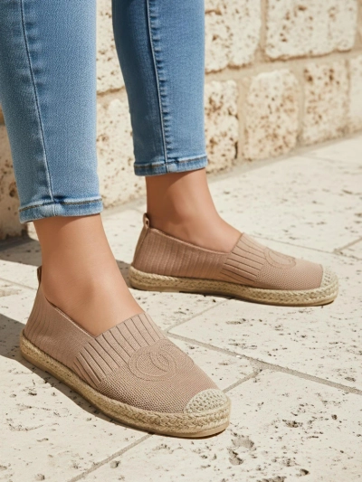Women's espadrilles Callisto light brown flat heel ecological leather