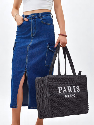 Large Straw Women's Tote Bag from Royalfashion - Paris Milano