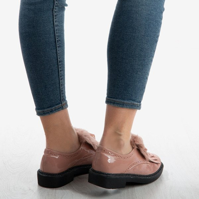 Pink women's shoes with Missuri fur - Shoes