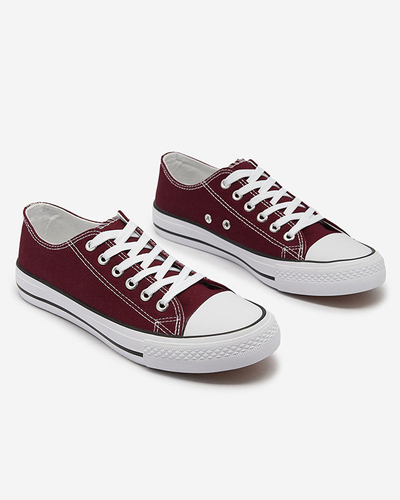 Бордовые женские классические кроссовки на шнуровке Ogisa - Обувь