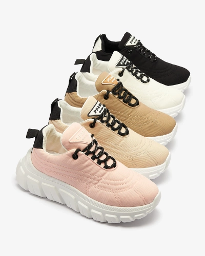 Light pink women's fabric sports shoes Riotay- Footwear