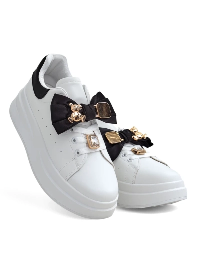 Royalfashion Women's platform sneakers with a bow Genimma