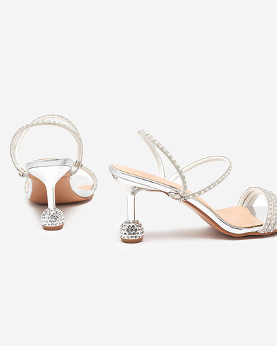 Silver lacquered slippers with low heels Lakopi - Footwear