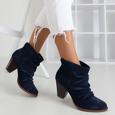 Navy low heel ankle boots Holtien - Shoes