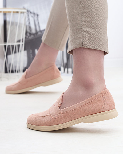 Women's eco-suede moccasins in pink Daffer- Footwear