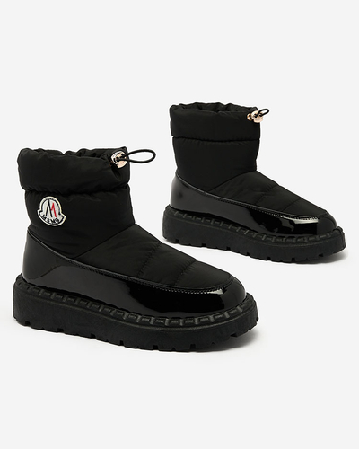 Royalfashion Sieviešu slips-on sniega zābaki melnā krāsā Ireda