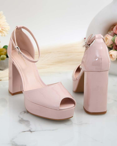 Royalfashion Женские сандалии с лакированными столбиками Lefeyoa