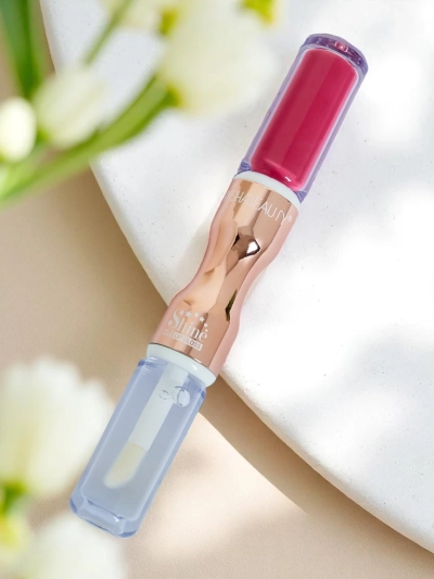 2-in-1 Lipstick and Clear Gloss Ruby New