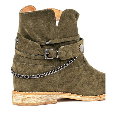 Green cowboy boots on an indoor wedge Salem - Footwear