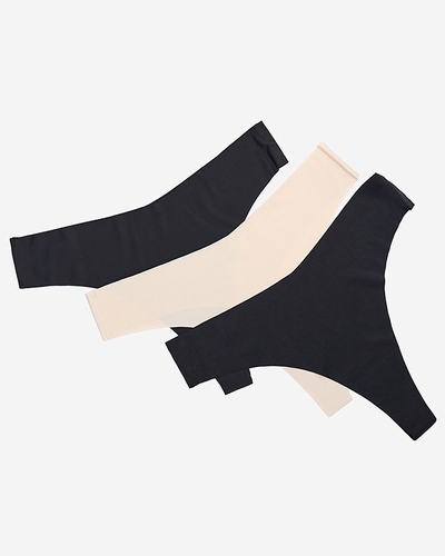 One-color women's seamless string set 3 / pack - Underwear