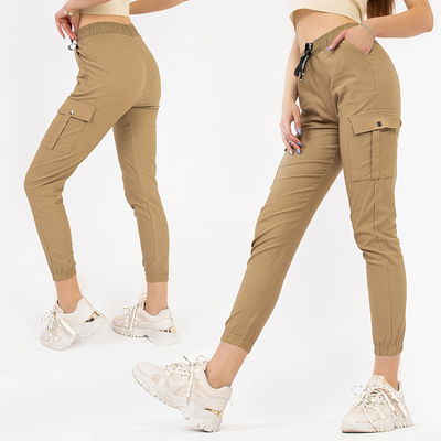 Ladies' beige cargo pants - Clothing