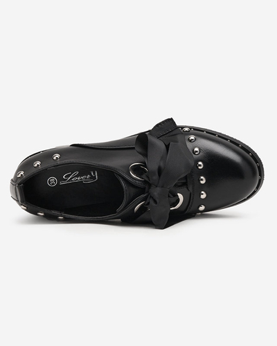 OUTLET Black women's shoes with decorative jets Finorie - Footwear