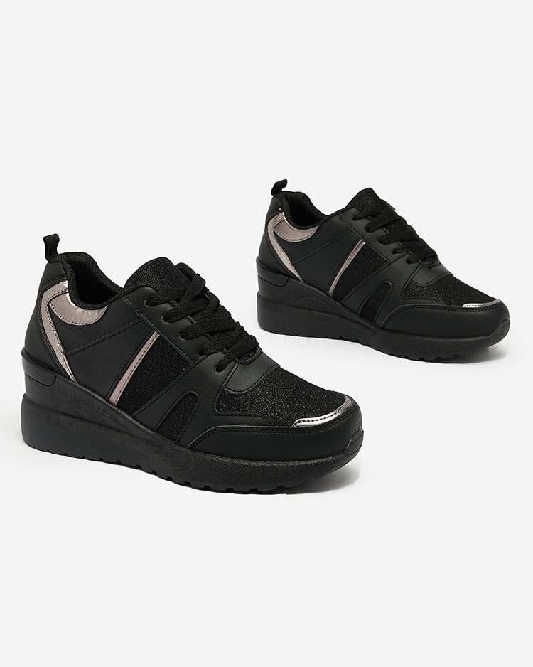 Royalfashion Beige and brown women's sports sneakers on platforms Lacyrllia