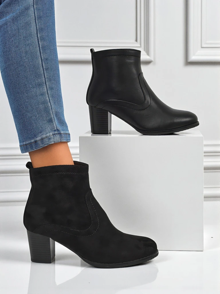 Women's Eco-Suede Heeled Ankle Boots Crimson Echo