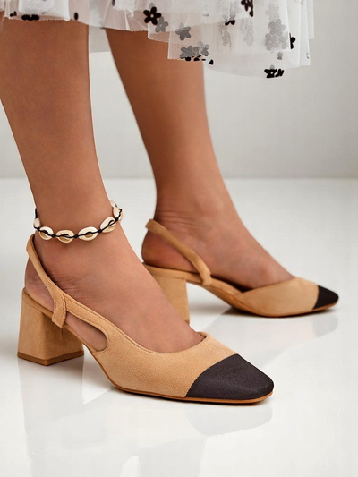 Royalfashion Sieviešu kurpes ar zemu papēdi un dekoratīvu purngalu Eleganzo