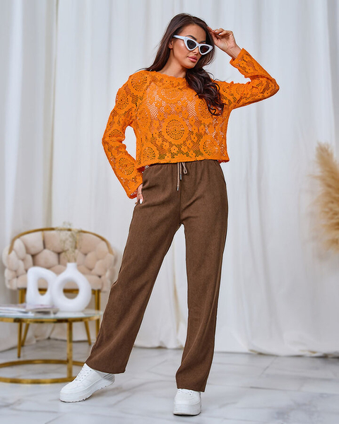 Женские вельветовые брюки Royalfashion Brown