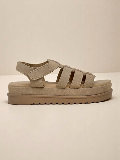 Женские сандалии Royalfashion Helena Classico платформа светло-коричневые