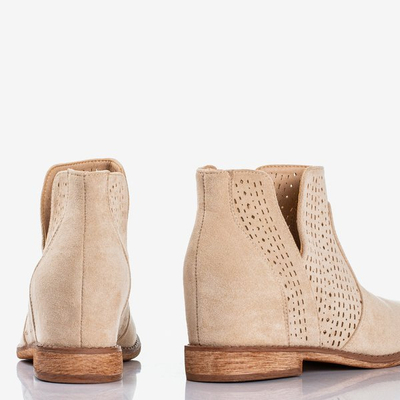Royalfashion Beige boots on a hidden anchor a'la cowgirls Besis