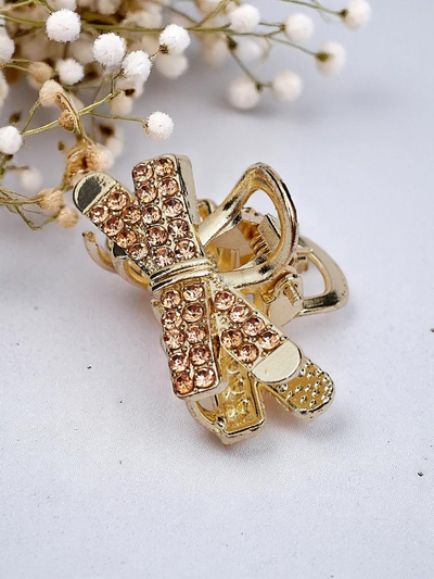 Royalfashion Заколка для волос с стразами, золотая заколка